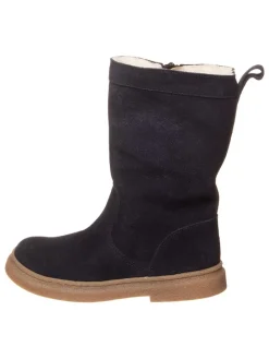 Leren winterlaarzen donkerblauw