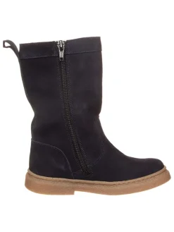 Leren winterlaarzen donkerblauw