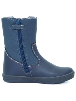 Leren winterlaarzen donkerblauw