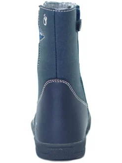 Leren winterlaarzen donkerblauw