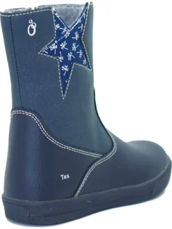Leren winterlaarzen donkerblauw