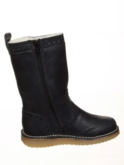 Leren winterlaarzen donkerblauw