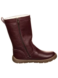 Leren winterlaarzen donkerrood