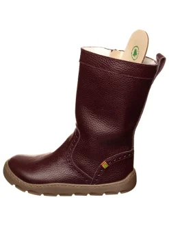 Leren winterlaarzen donkerrood