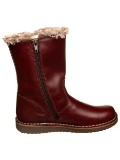 Leren winterlaarzen donkerrood