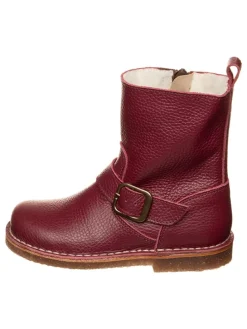 Leren winterlaarzen donkerrood