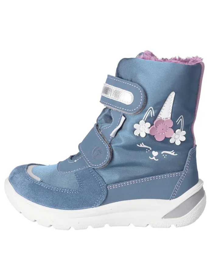 Leren winterlaarzen "Gaia" blauw