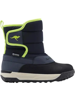 Leren winterlaarzen "K-NB Koze" donkerblauw/groen