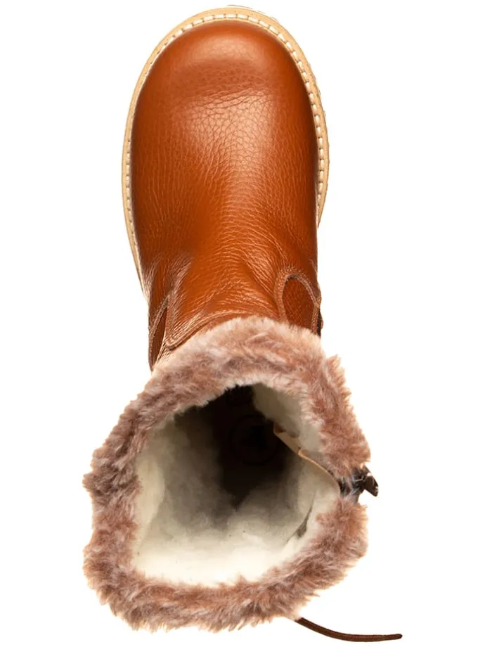 Leren winterlaarzen lichtbruin