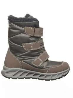 Leren winterlaarzen lichtbruin/grijs