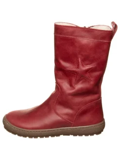 Leren winterlaarzen rood