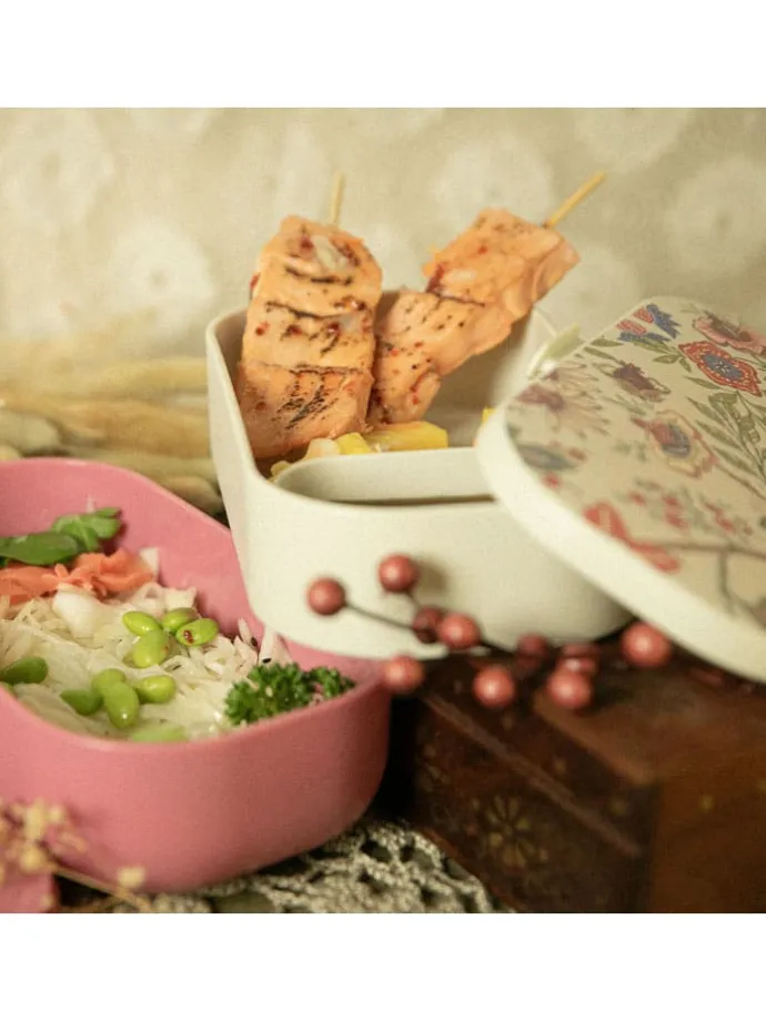 Lunchbox "Bohemian" beskleurig roze - 1200 ml