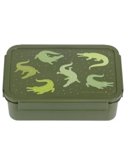 Lunchbox "Crocodiles" groen - (B)22 x (H)14,5 x (D)7 cm