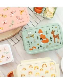 Lunchbox "Forest friends" groen - (B)22 x (H)7 x (D)14 cm