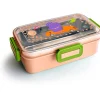Lunchbox "Funny Jungle" abrikooskleurig - (B)18,5 x (H)6,5 x (D)10,5 cm