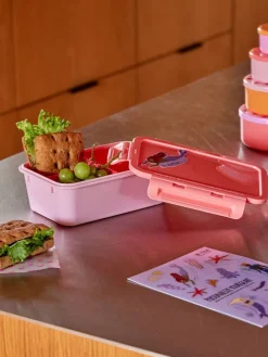 Lunchbox lichtroze/rood - (B)21 x (H)7,5 x (D)14 cm