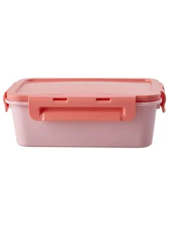 Lunchbox lichtroze/rood - (B)21 x (H)7,5 x (D)14 cm