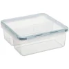 Lunchbox transparant/zwart - (B)22 x (H)8,5 x (D)22 cm