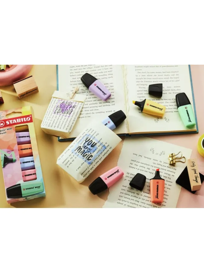 Markeerstiften "STABILO BOSS MINI Pastel" - 6 stuks