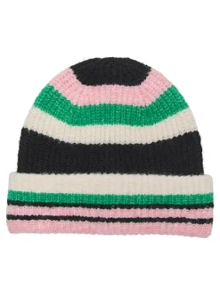 Muts "Amanda" zwart/lichtroze/groen
