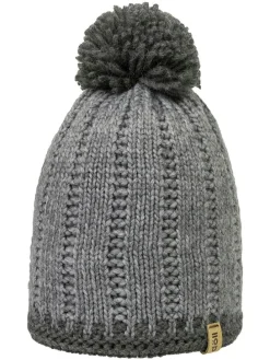Muts met pompon grijs