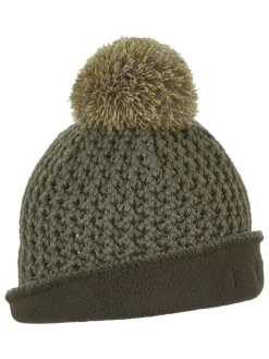 Muts met pompon kaki