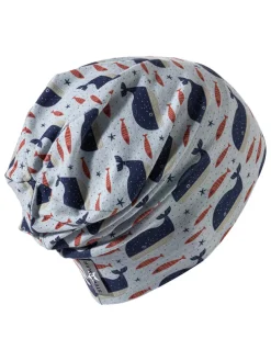 Omkeerbare beanie "Wale" lichtblauw