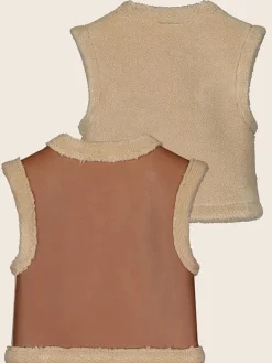Omkeerbare bodywarmer beige/lichtbruin
