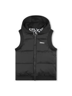 Omkeerbare bodywarmer zwart/wit