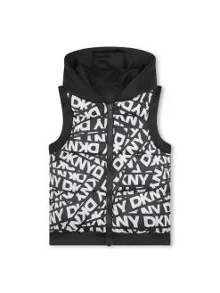 Omkeerbare bodywarmer zwart/wit