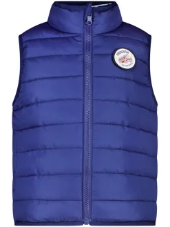 Omkeerbare doorgestikte bodywarmer donkerblauw