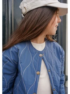 Omkeerbare jas "Livia" blauw/goudkleurig
