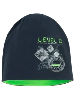 Omkeerbare muts donkerblauw/groen