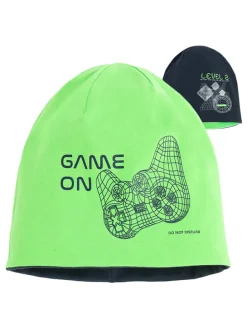 Omkeerbare muts donkerblauw/groen