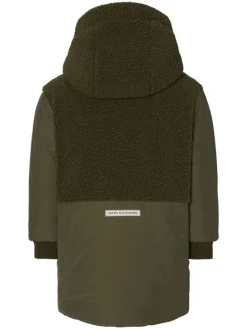 Omkeerbare parka "Lecce" kaki/lichtbruin