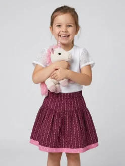 Omkeerbare traditionele rok bordeaux/lichtroze