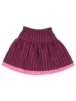Omkeerbare traditionele rok bordeaux/lichtroze