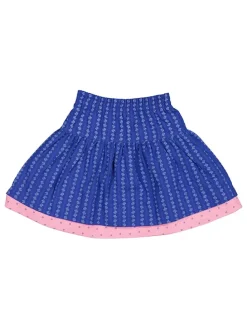 Omkeerbare traditionele rok blauw/rood