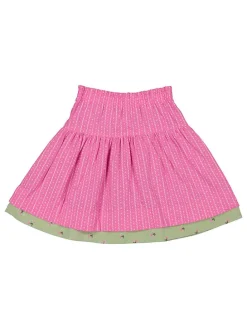 Omkeerbare traditionele rok roze/groen