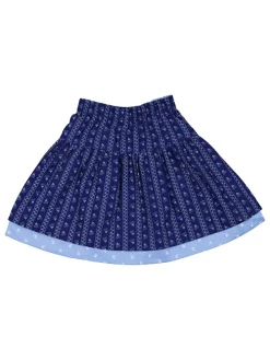 Omkeerbare traditionele rok donkerblauw/lichtblauw