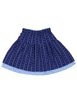 Omkeerbare traditionele rok donkerblauw/lichtblauw