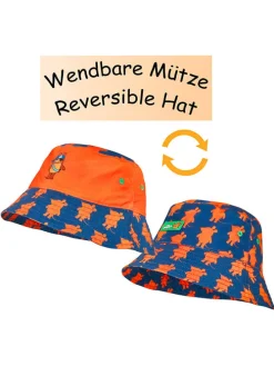 Omkeerbare zonnehoed blauw/oranje