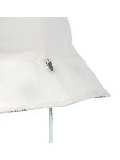 Omkeerbare zonnehoed lichtblauw/crème