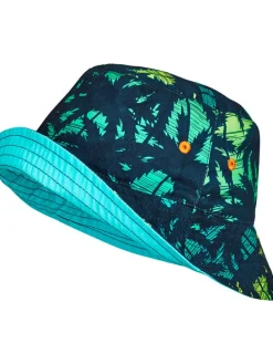 Omkeerbare zonnehoed turquoise/blauw