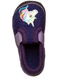 Pantoffels "Bobby" donkerblauw/paars