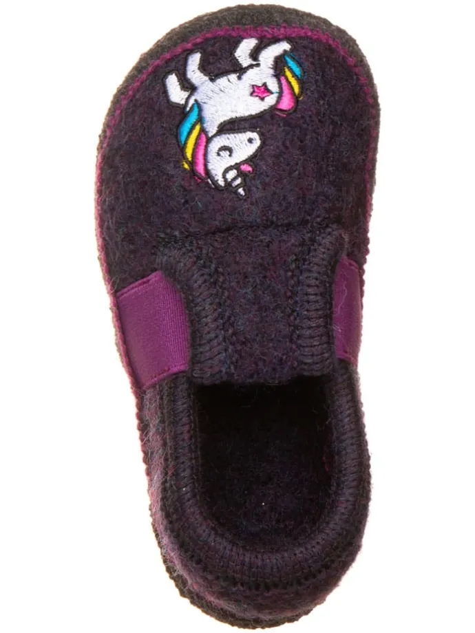 Pantoffels "Bobby Einhorn" donkerblauw