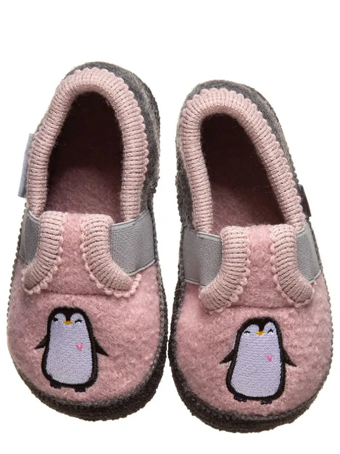 Pantoffels "Bobby Pinguin" lichtroze