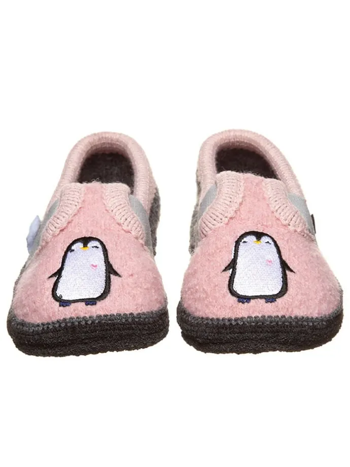 Pantoffels "Bobby Pinguin" lichtroze
