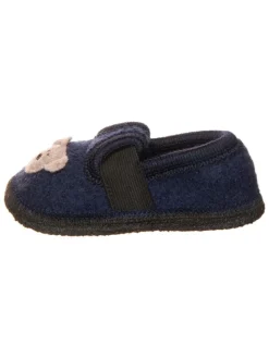 Pantoffels "Bobby Teddy" donkerblauw