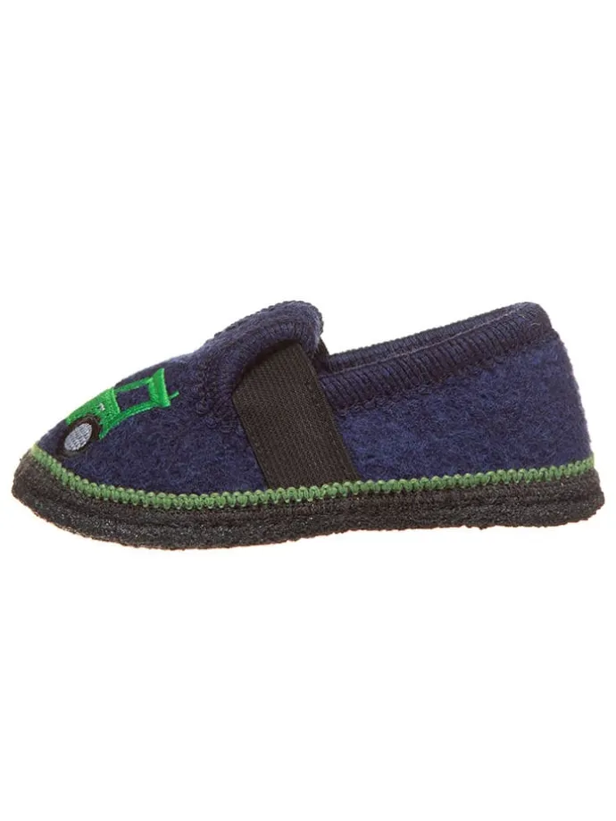 Pantoffels "Bobby Traktor" donkerblauw